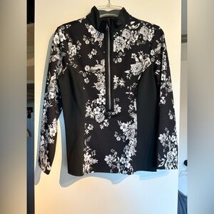 Johnny Was Black and White Activewear Top